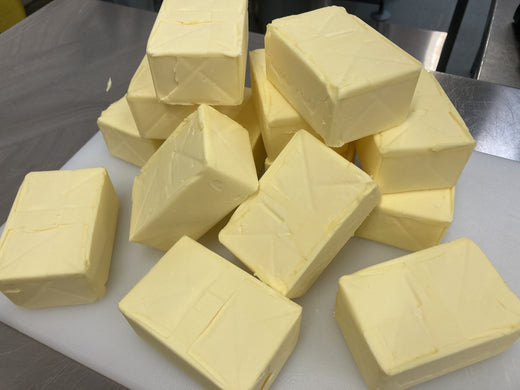 Pile of butter ready to turn into brown butter, burnt butter or beurre noisette