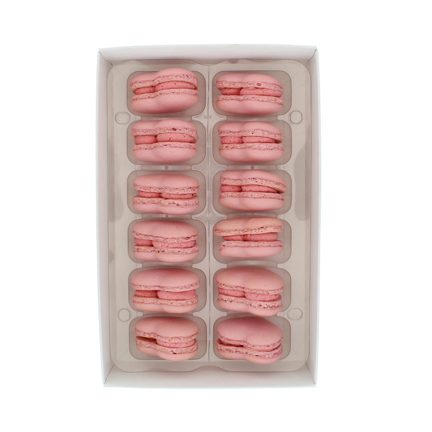 Raspberry Macaron Hearts Box of 12