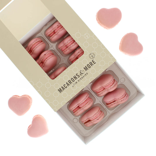 Raspberry Macaron Hearts Box of 12