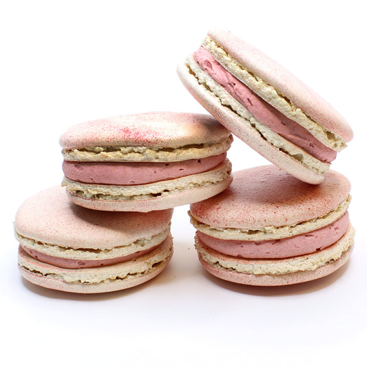 Large Strawberries & Cream Macarons - Box of 4